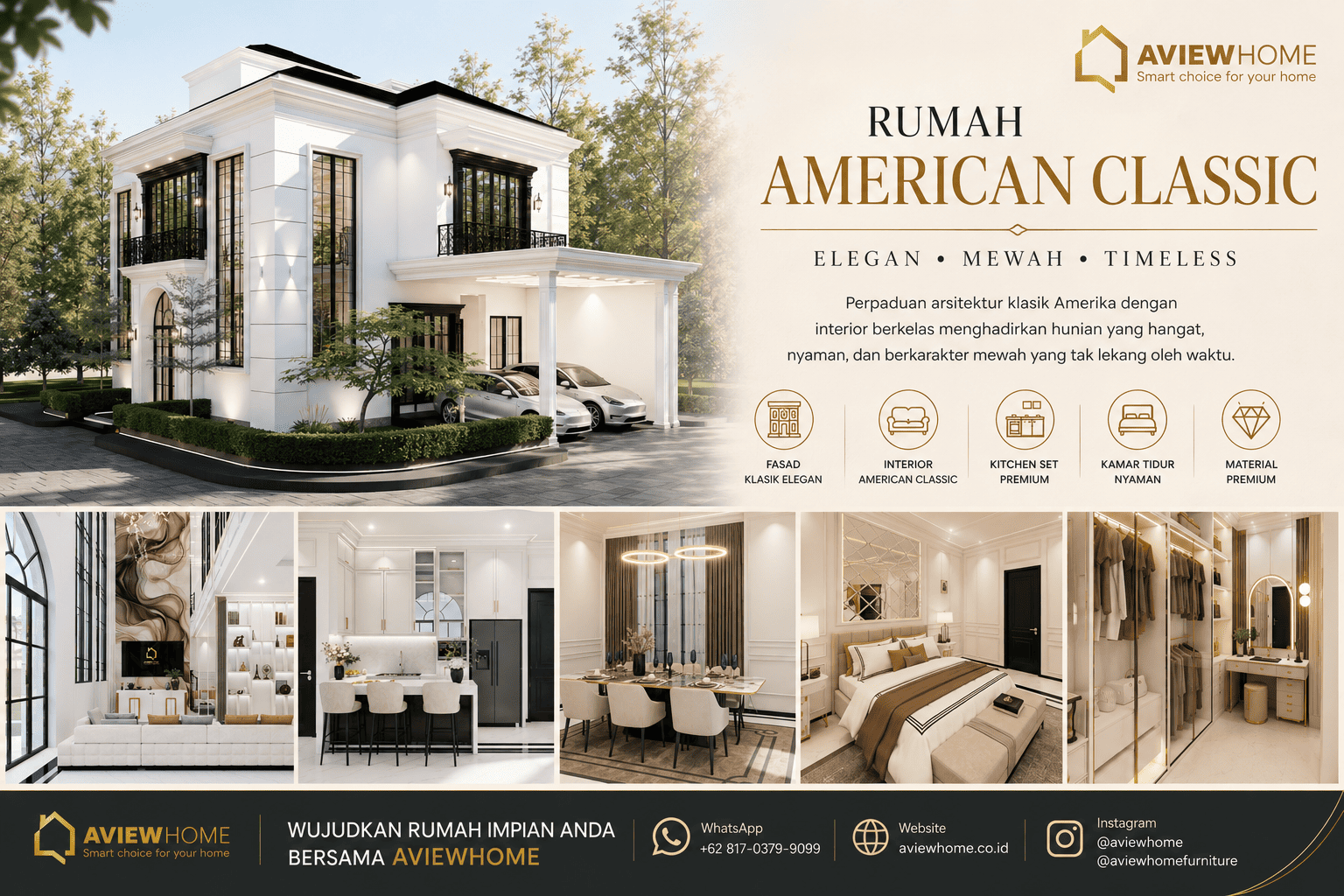 Rumah American Classic Hunian Mewah dengan Sentuhan Elegan &amp; Timeless